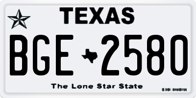 TX license plate BGE2580