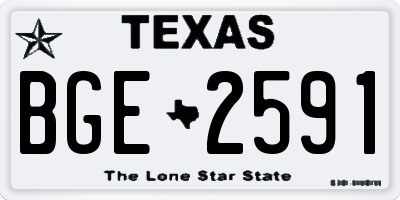 TX license plate BGE2591