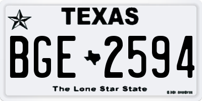 TX license plate BGE2594
