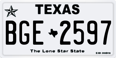 TX license plate BGE2597