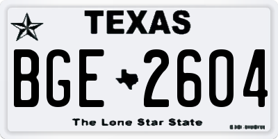 TX license plate BGE2604