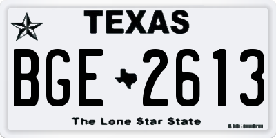 TX license plate BGE2613