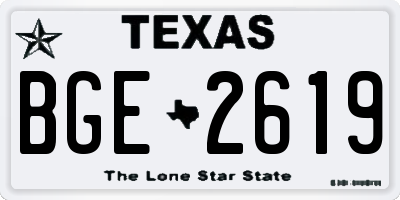 TX license plate BGE2619
