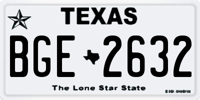 TX license plate BGE2632