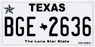 TX license plate BGE2636
