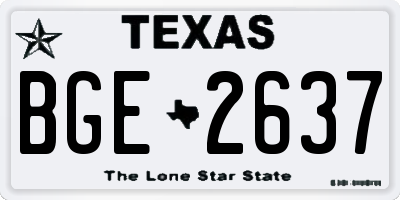 TX license plate BGE2637