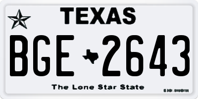 TX license plate BGE2643