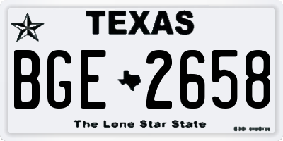 TX license plate BGE2658