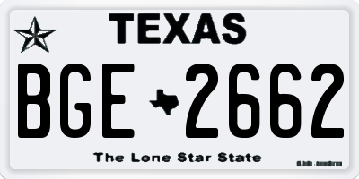 TX license plate BGE2662