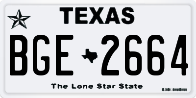 TX license plate BGE2664