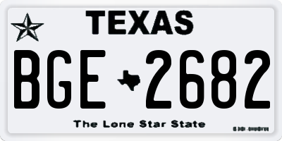 TX license plate BGE2682