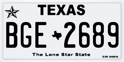 TX license plate BGE2689