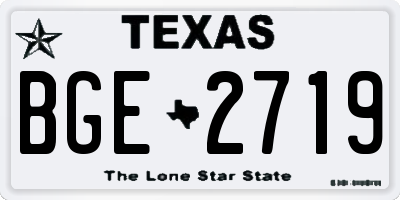 TX license plate BGE2719