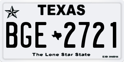 TX license plate BGE2721