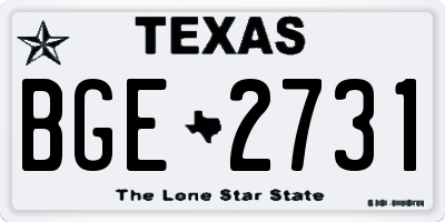 TX license plate BGE2731