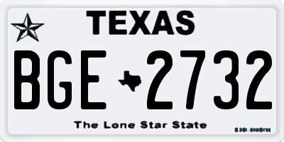 TX license plate BGE2732