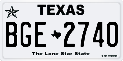 TX license plate BGE2740