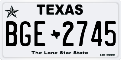 TX license plate BGE2745