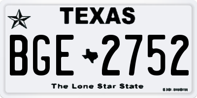 TX license plate BGE2752