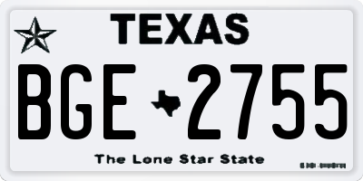 TX license plate BGE2755