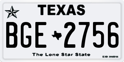 TX license plate BGE2756