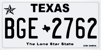 TX license plate BGE2762