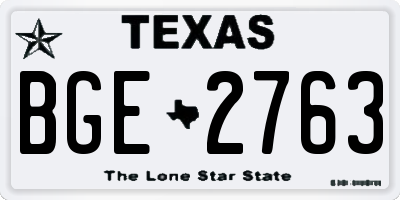 TX license plate BGE2763