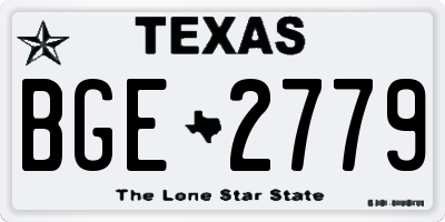 TX license plate BGE2779