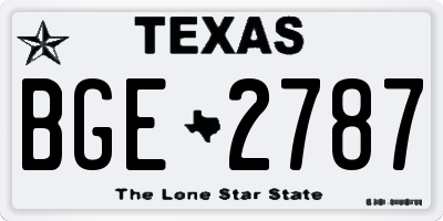 TX license plate BGE2787