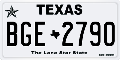 TX license plate BGE2790