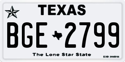 TX license plate BGE2799