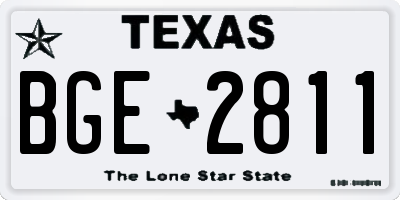 TX license plate BGE2811