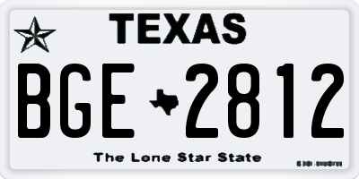 TX license plate BGE2812