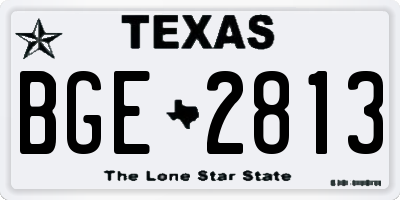 TX license plate BGE2813