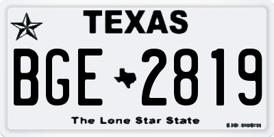 TX license plate BGE2819