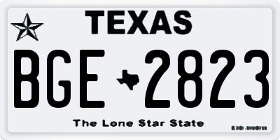 TX license plate BGE2823