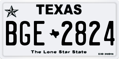 TX license plate BGE2824