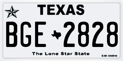 TX license plate BGE2828