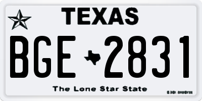 TX license plate BGE2831