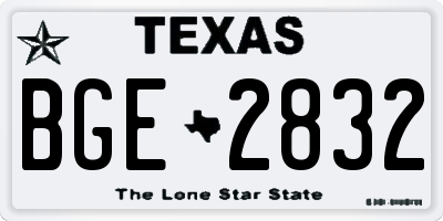 TX license plate BGE2832