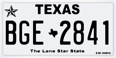 TX license plate BGE2841