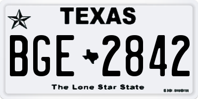 TX license plate BGE2842