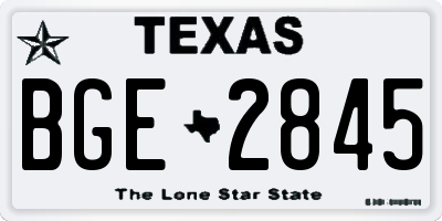 TX license plate BGE2845