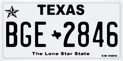 TX license plate BGE2846