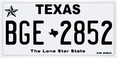 TX license plate BGE2852