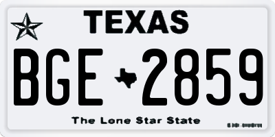 TX license plate BGE2859
