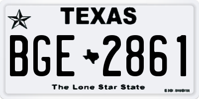 TX license plate BGE2861