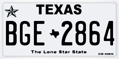 TX license plate BGE2864