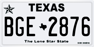 TX license plate BGE2876