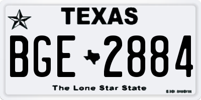 TX license plate BGE2884